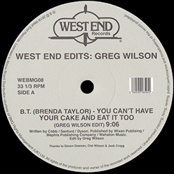 VARIOUS ARTISTS, West End Edits: Greg Wilson