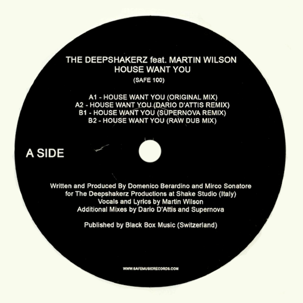 The Deepshakerz Martin Wilson, House Want You ( Repress )