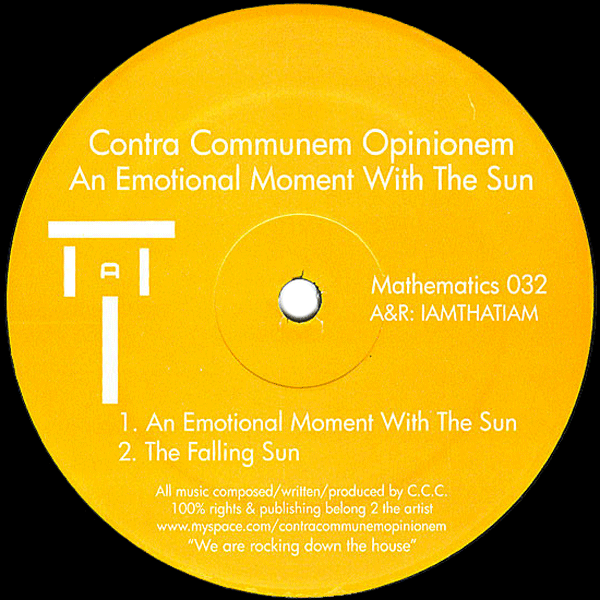 CONTRA COMMUNEM OPINIONEM, An Emotional Moment With The Sun