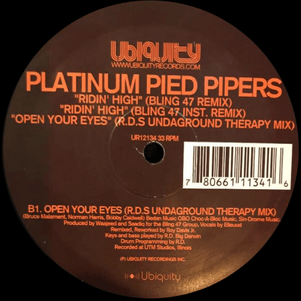 PLATINUM PIED PIPERS, Ridin' High / Open Your Eyes ( Remixes )