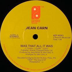 JEAN CARN, Was That All It Was
