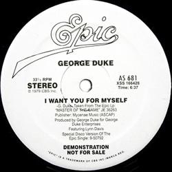 GEORGE DUKE, I Want You For Myself
